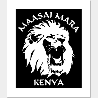 Lion Face | Maasai Mara, Kenya National Reserve Posters and Art